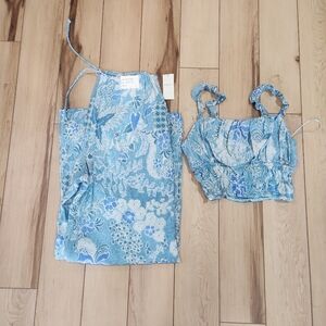 Abercrombie And Fitch Blue Floral Two-Piece Set